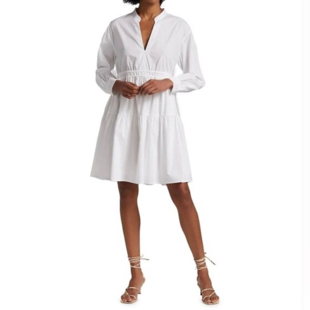 Rails Ivy White Long Sleeve Drawstring Dress in 🤍 Size XS